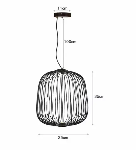 Lampe Suspendue Italienne Minimaliste avec Cage à Oiseaux, Luminaire Décoratif d'Nik, Rayons Patrica