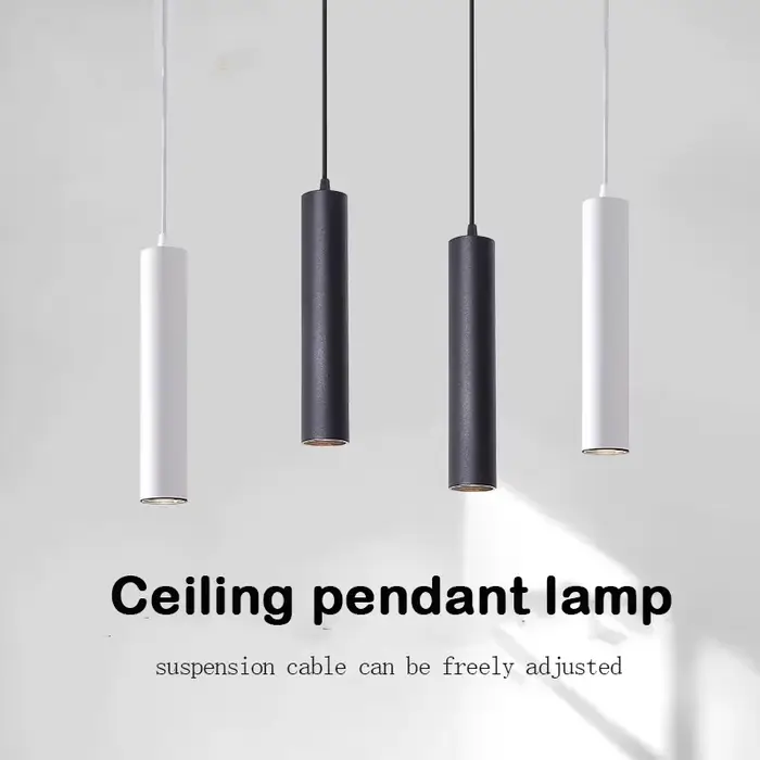 Lampe suspendue LED moderne avec abat-jour noir pour salon, chambre, cuisine, salle à manger et autres pièces intérieures