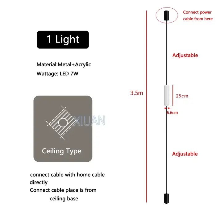 Moderne salon chambre LED lampadaires acrylique appliques noir Long haut plafond lampadaire pour hôt
