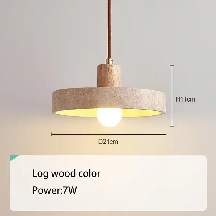Lampe suspendue en travertin jaune naturel avec ampoule E27, lampe de suspension pour cuisine, salon