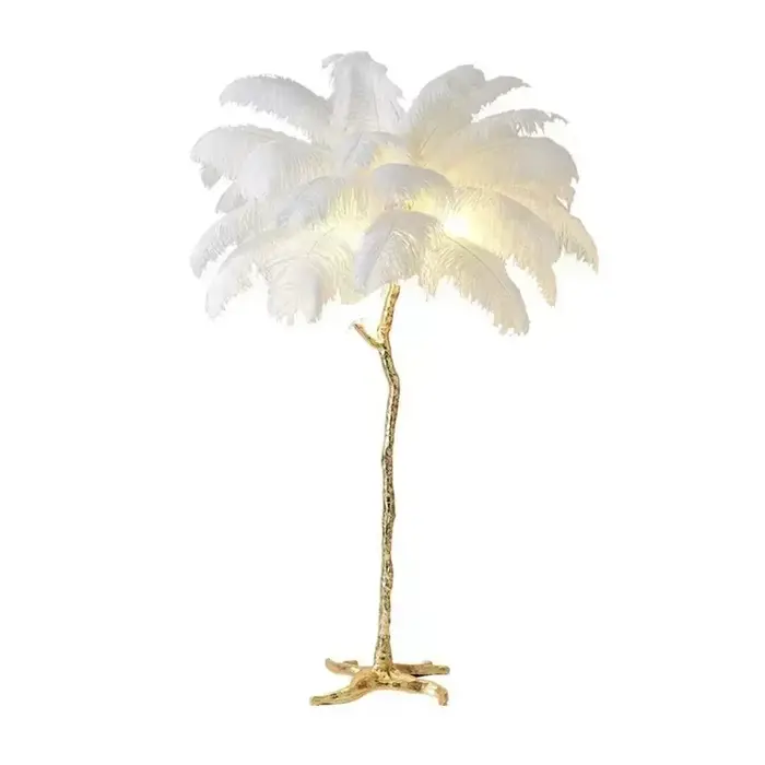Plume nordique lampadaire LED moderne luxe autruche lampe sur pied pour salon chambre canapé coin dé