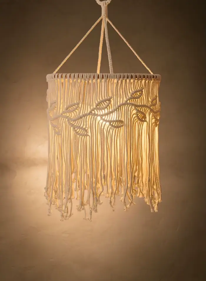 Abat-jour en macramé fait à la main