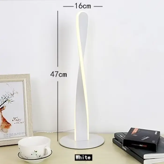 Lampe autoportante en spirale blanche, design moderne, longue ligne, luminaire décoratif d'intérieur