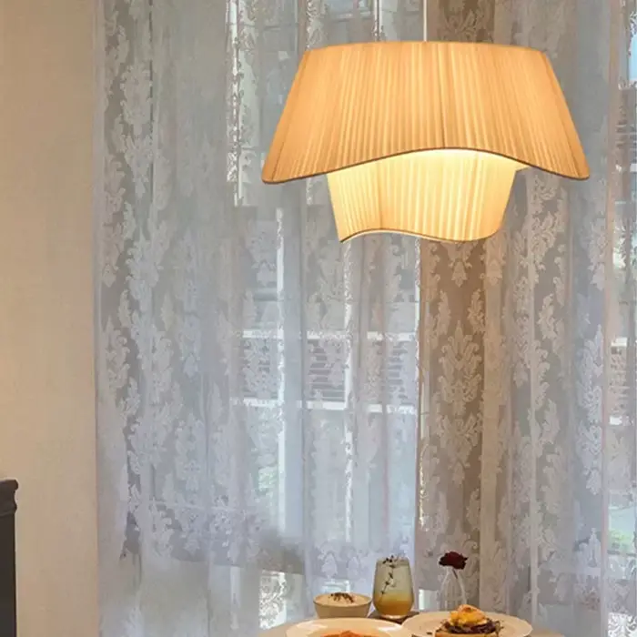 Lampe suspendue plissée française