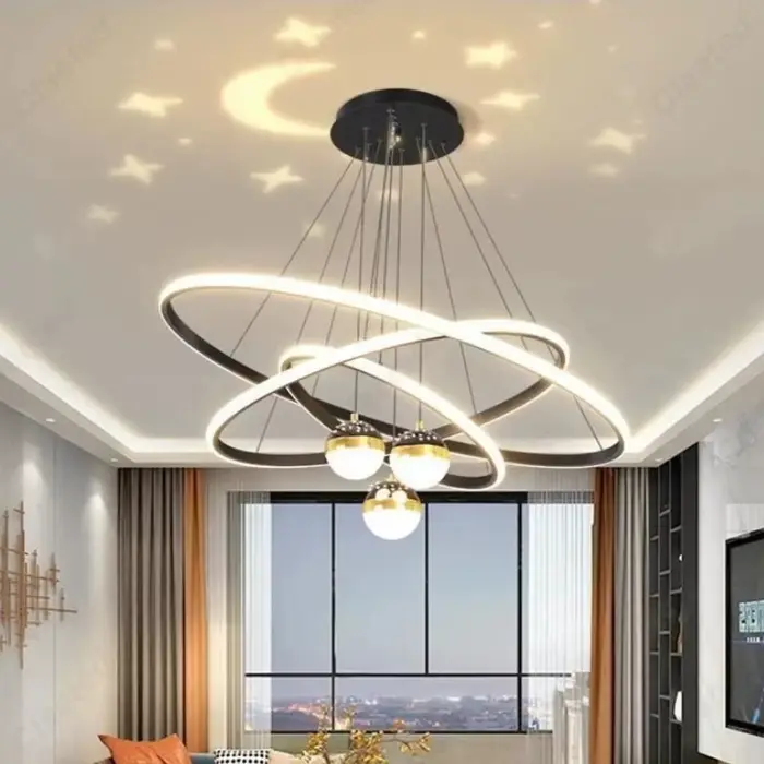 Lampe Led suspendue au design nordique moderne et doré