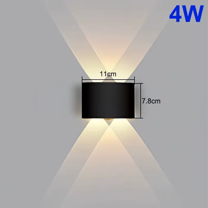 Applique murale LED haut et bas, imperméable, éclairage intérieur et extérieur, pour chambre à couch