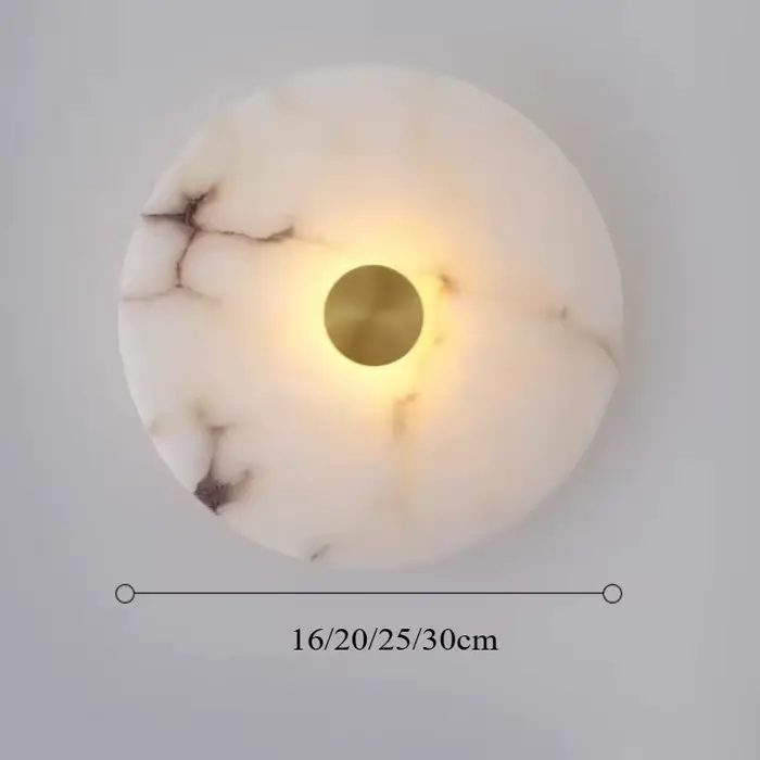 Art déco rond mur LED applique marbre naturel laiton salon allée couloir appliques atmosphère décora