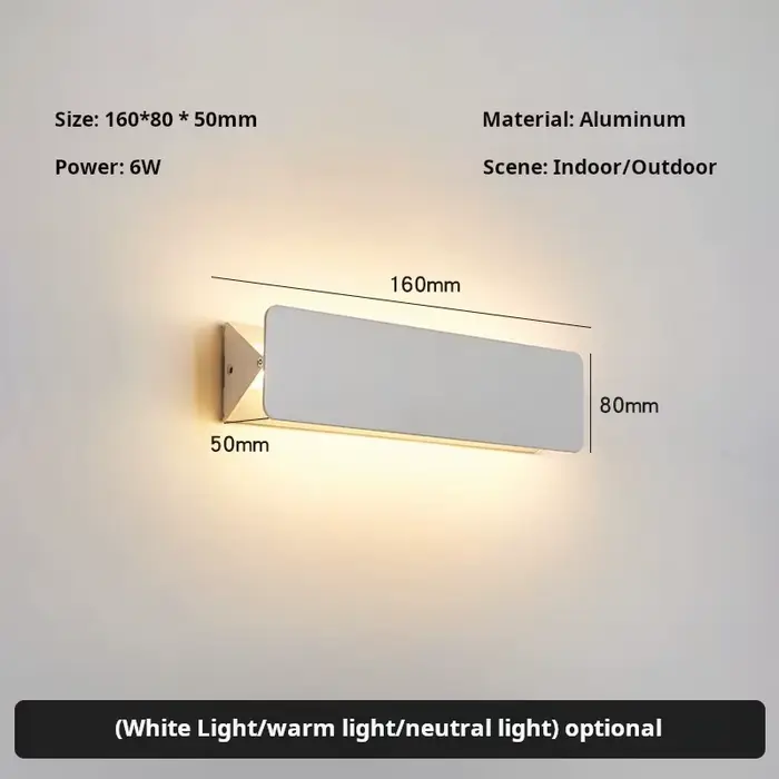 Applique murale LED d'intérieur en alliage d'aluminium, Angle réglable, pour la maison, le salon, la