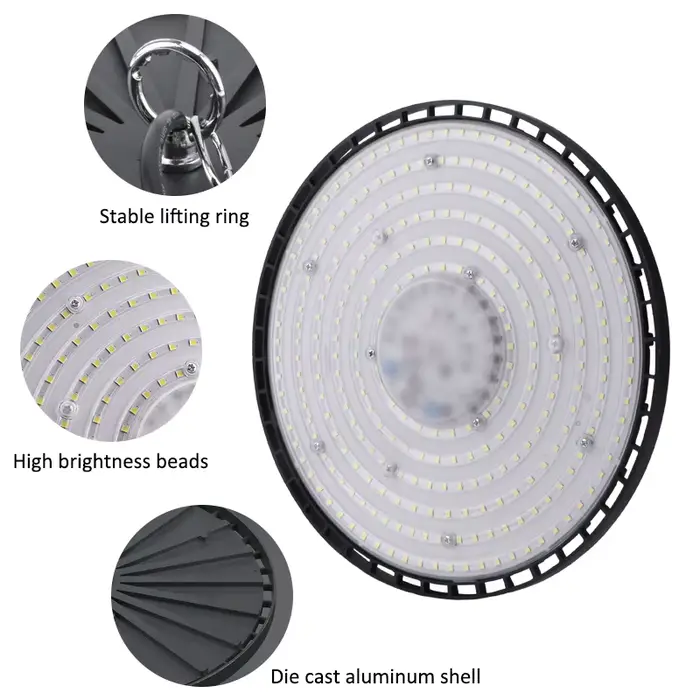 Luminaires industriels modernes avec un éclairage super lumineux de 100W