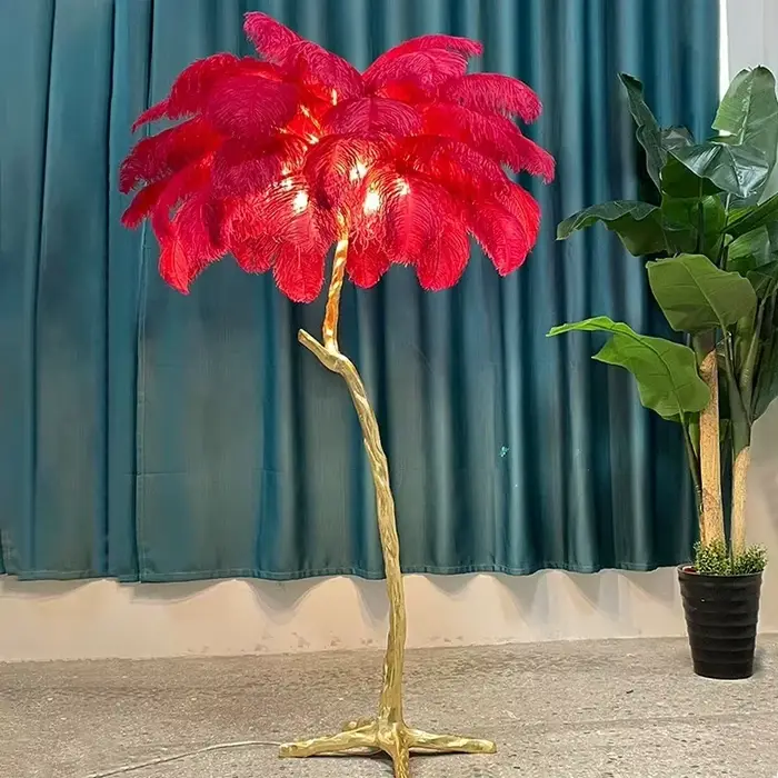 Lampadaire Moderne à Plumes