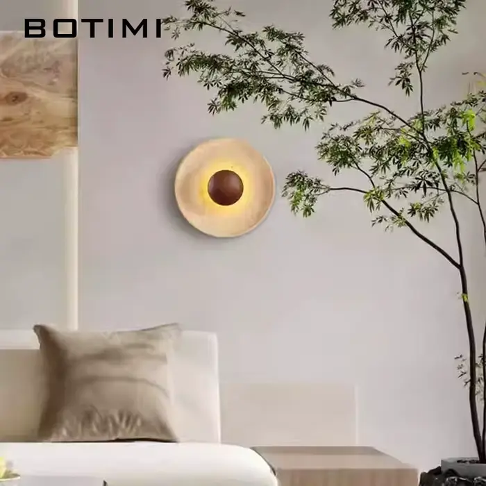 BOTIMI – applique murale LED ronde en pierre
