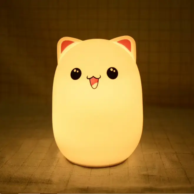 Mignon cochon veilleuse 3 niveaux Dimmable Silicone capteur tactile veilleuse Rechargeable cochon la