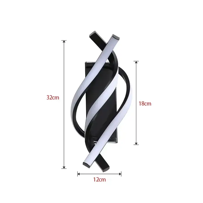 Applique murale moderne à LED, design artistique torsadé, intensité réglable, idéale pour la décorat