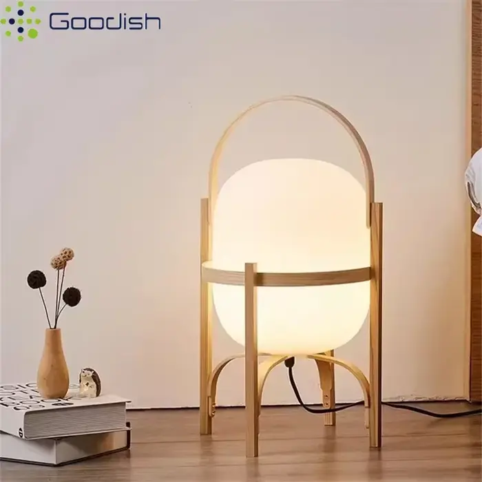 Lampadaire LED en bois de bambou de Style simplicité moderne Art lumières minimalistes créatives pour salon décoration de la maison lustre