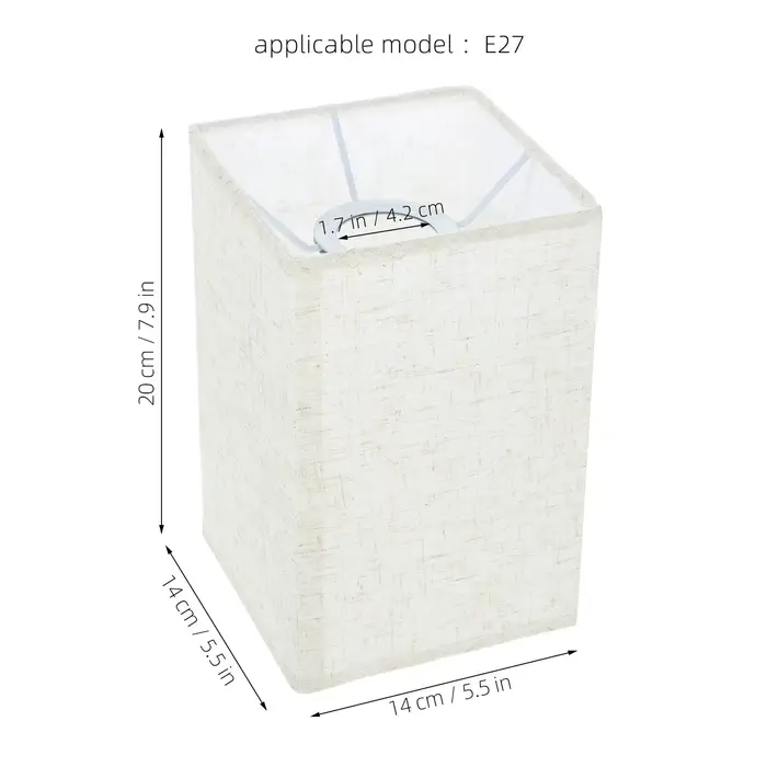 Abat-jour carré en lin beige clair