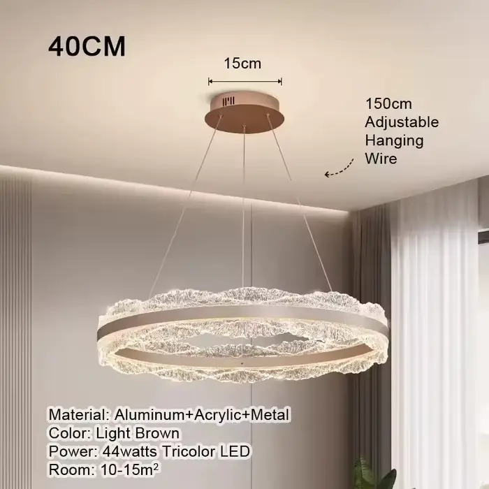 Lampe suspendue de style italien pour chambre à coucher, vagues de luxe, chambre principale, moderne