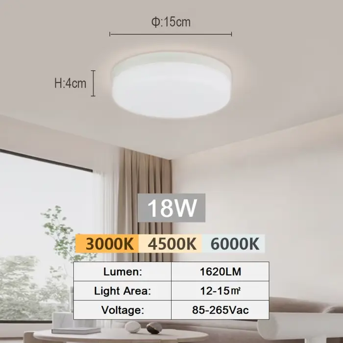 Plafonnier LED 18-48W, luminaire encastré, lumière du jour 3000K-6000K, éclairage domestique moderne