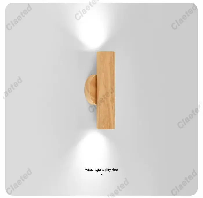 Applique Murale LED en Bois Solide de Style Nordique pour Salle à Manger, Chambre à Coucher, Foyer, 