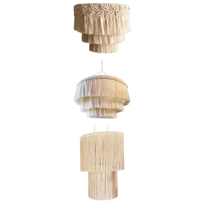 Abat-jour en macramé, suspension Boho