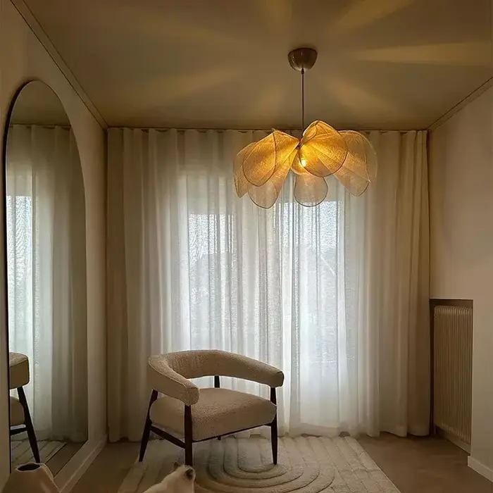 Luminaire Vintage Wabi Sabi en Tissu Plafonnier Moderne pour Salon Restaurant et Occasions Spéciales