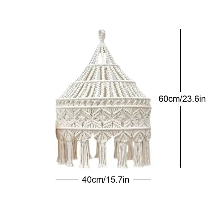 Abat-jour en macramé de style bohème fait à la main, tapisserie, décoration de chambre, ULen coton t