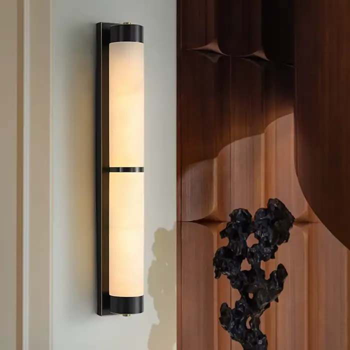 Applique murale en marbre moderne de luxe minimaliste en laiton décoration intérieure lampes couloir chambre étude